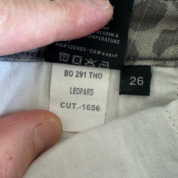 Black Orchid Los Angeles Leopard Animal Print Skinny Pants, Gray/Black, Size 26 - Picture 9 of 9